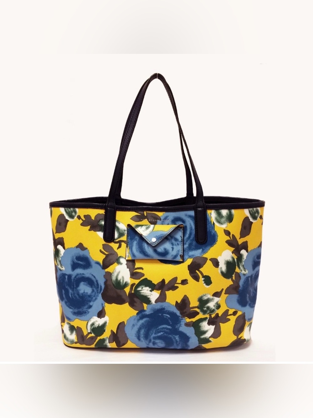 Marc by Marc Jacob Floral Yellow Tote Bag with Blue Accents